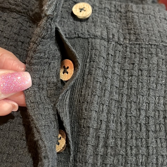 NWT Free People Like A Cloud 2-Piece Cotton Suit  BLACK  R$189 - Picture 11 of 12